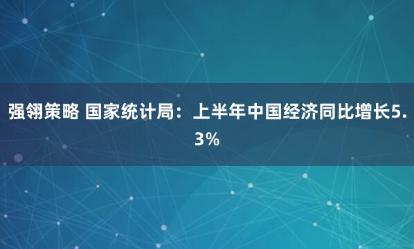 强翎策略 国家统计局：上半年中国经济同比增长5.3%